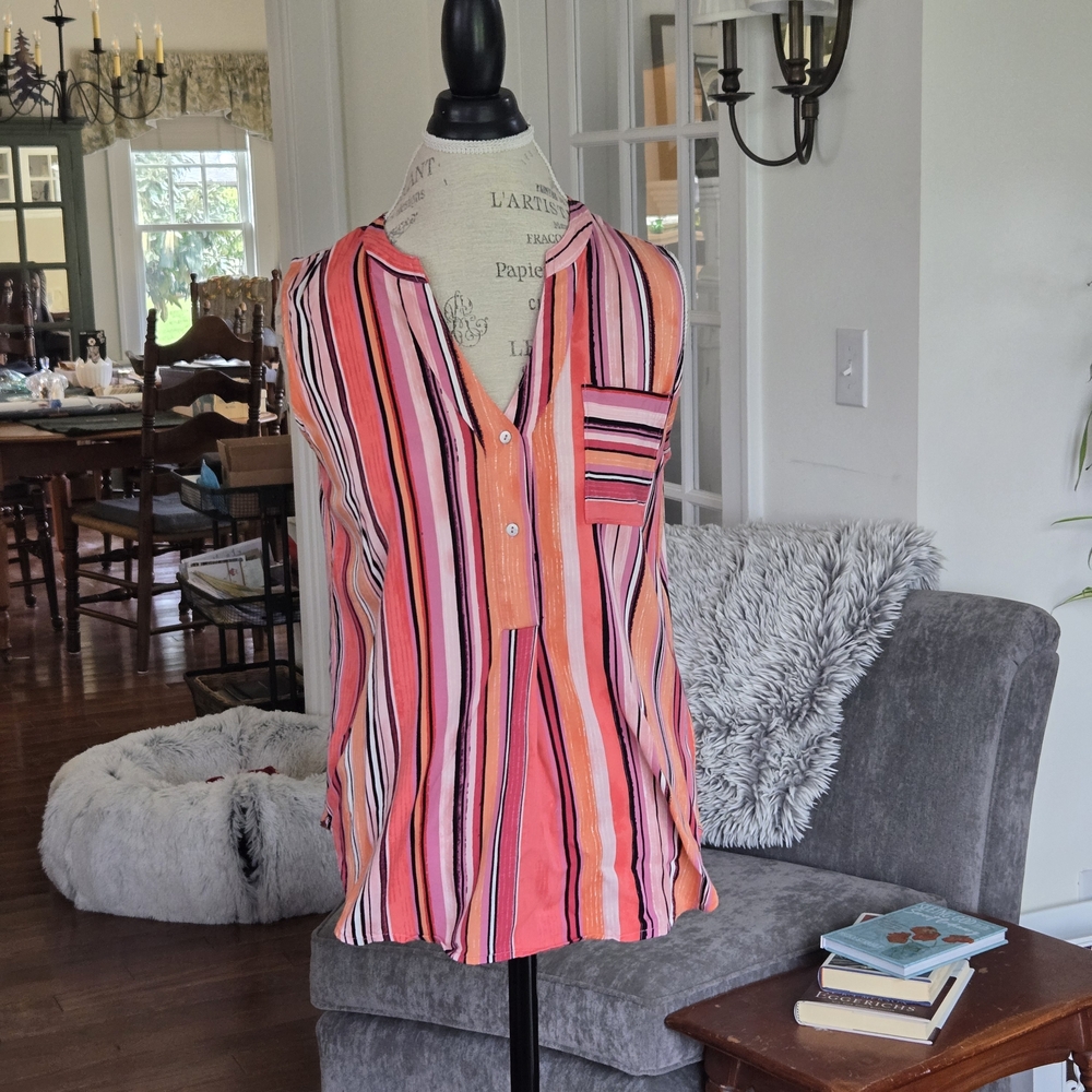 NIC+ZOE Vibrant Striped Sleeveless Top